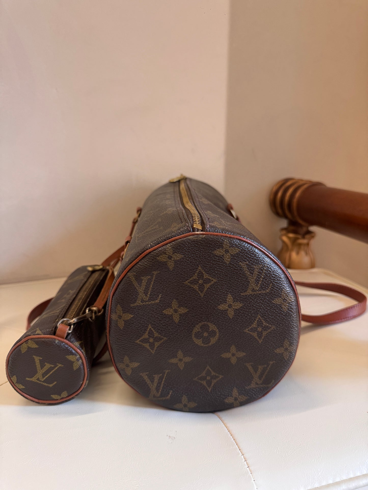 Louis Vuitton Monogram Papillon Shoulder Bag with Mini Pouch