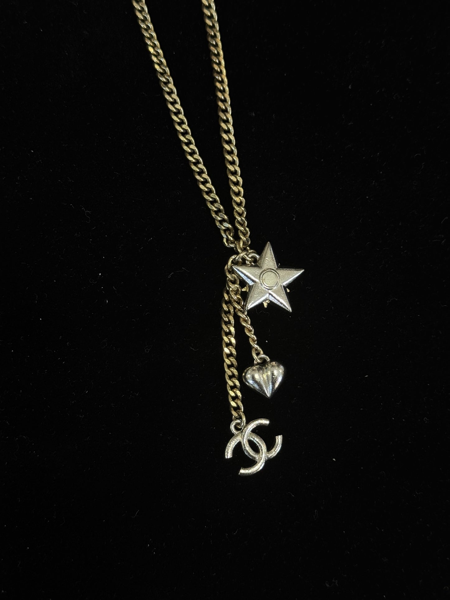 Chanel 2023 Stars and Hearts Drop Necklace