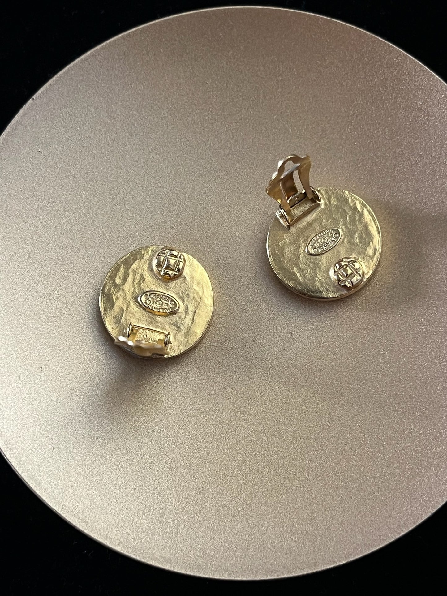 Chanel 1995 Gold-Plated White Mother-of-Pearl Clip-On Earrings