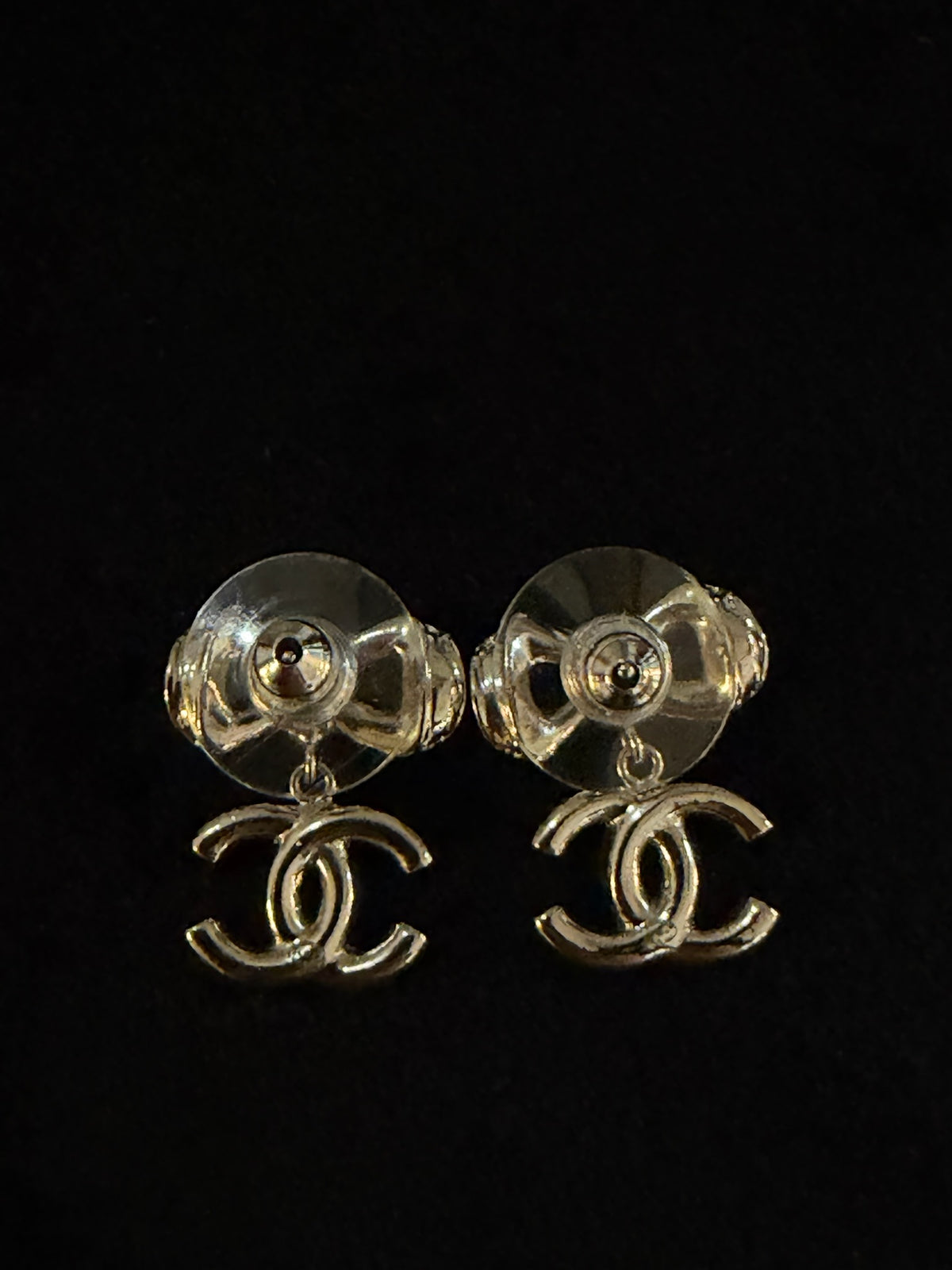 Chanel Crystal Bow CC Drop Earrings