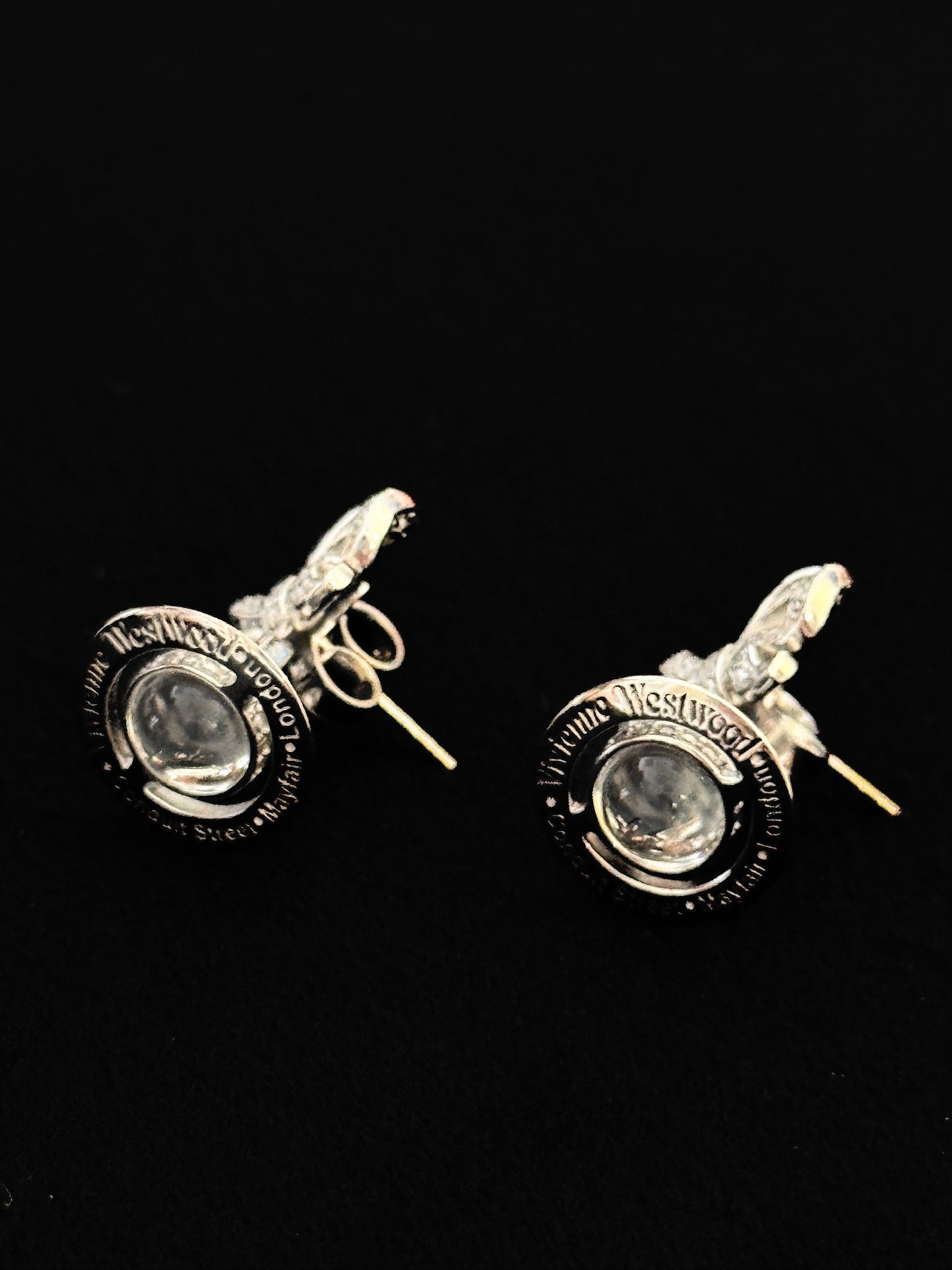 Vivienne Westwood Crystal Bow Orb Pearl Drop Earrings