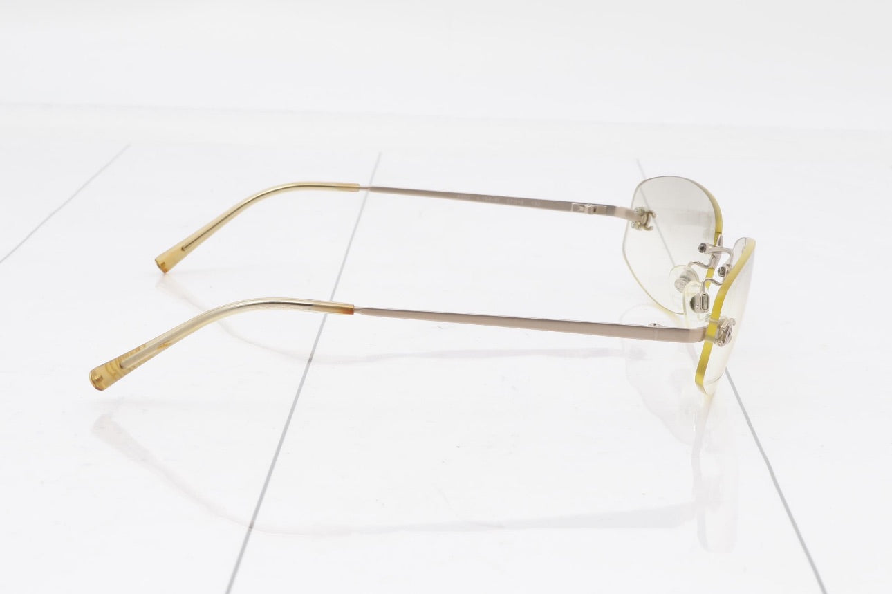 Chanel Rimless Rectangle Eyeglasses – Champagne Silver Tone