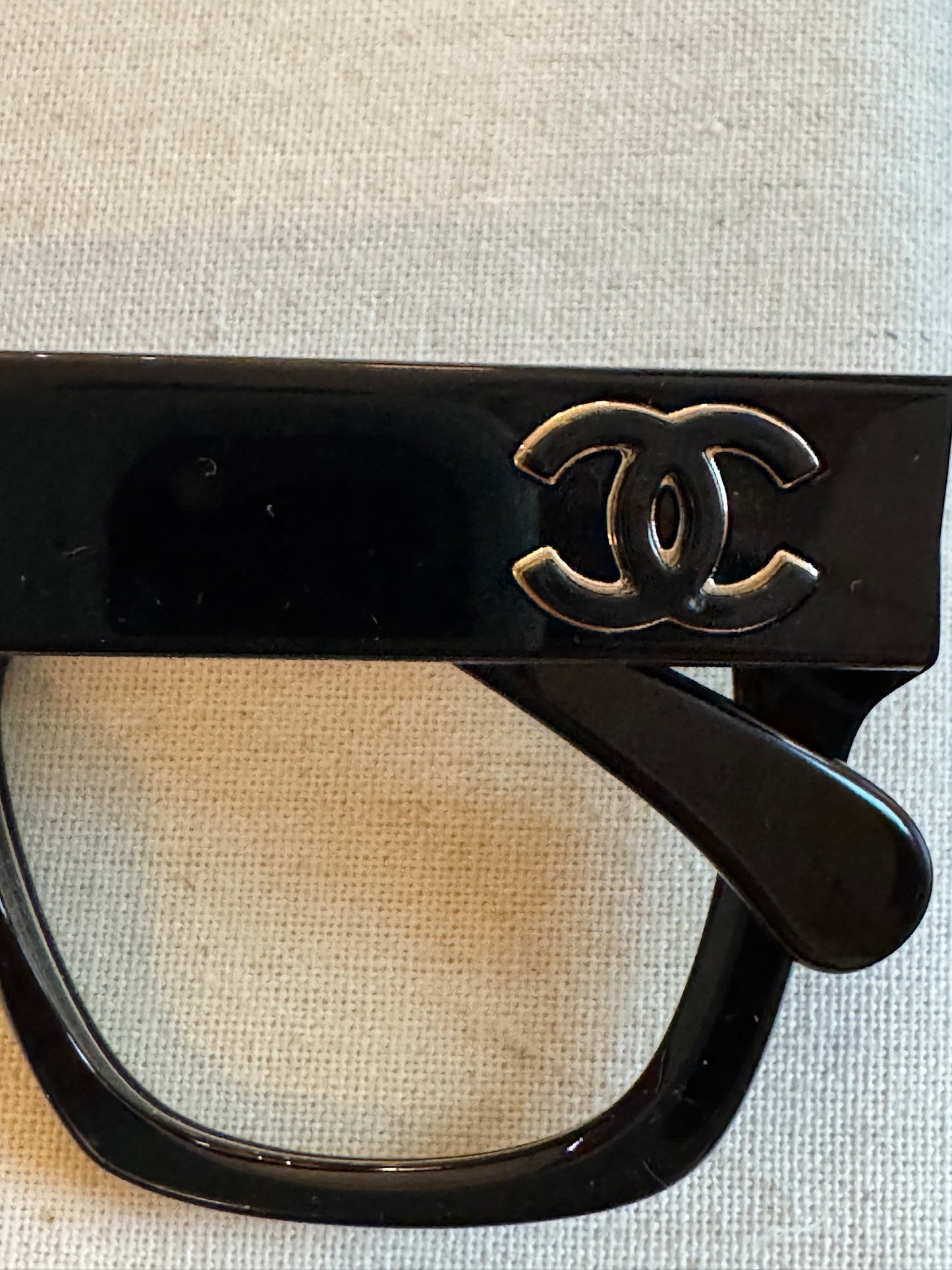 Chanel Modern Black CC Logo Rectangular Sunglasses