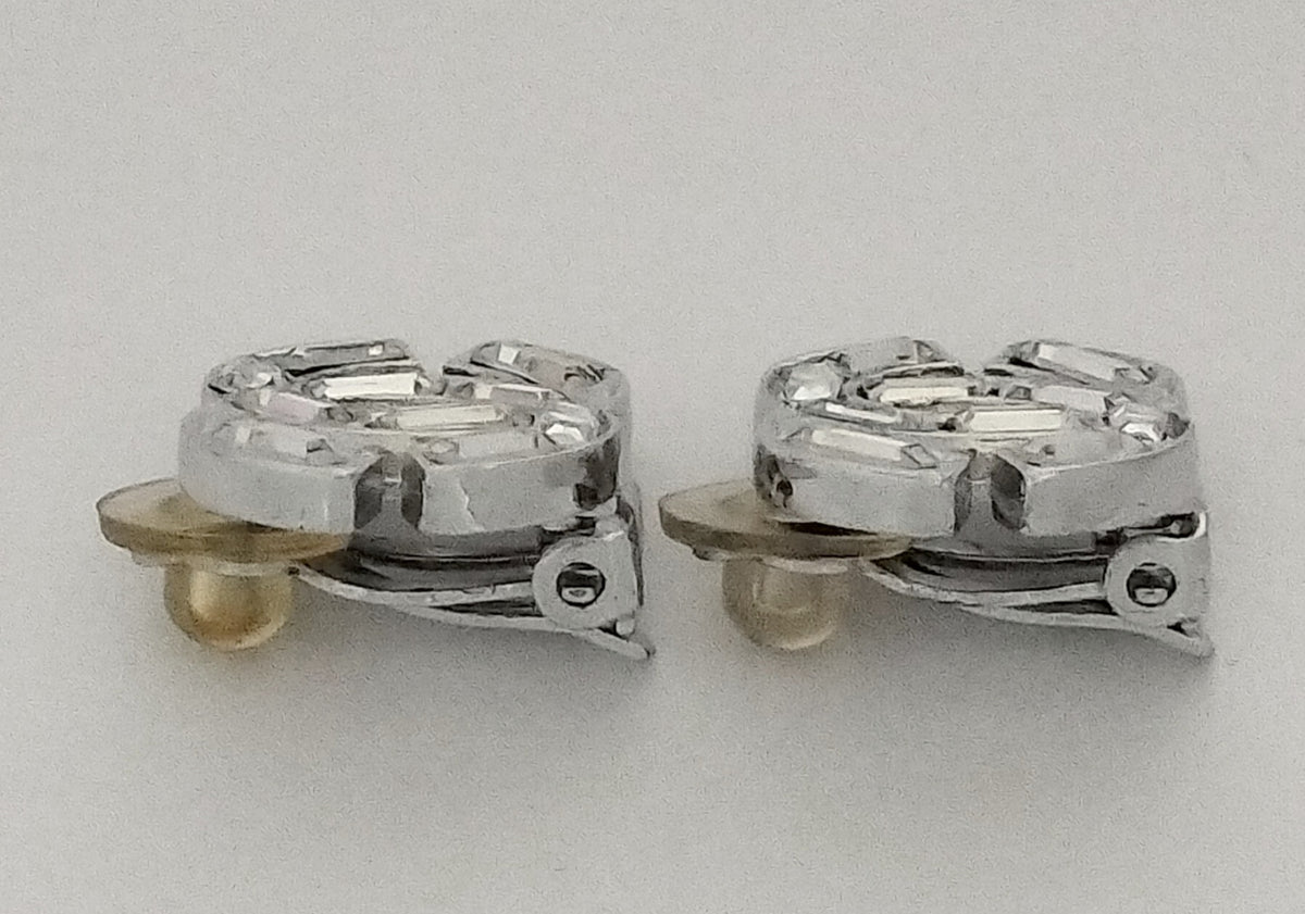 Chanel 2001 Diamanté Oval CC Clip-on Earrings