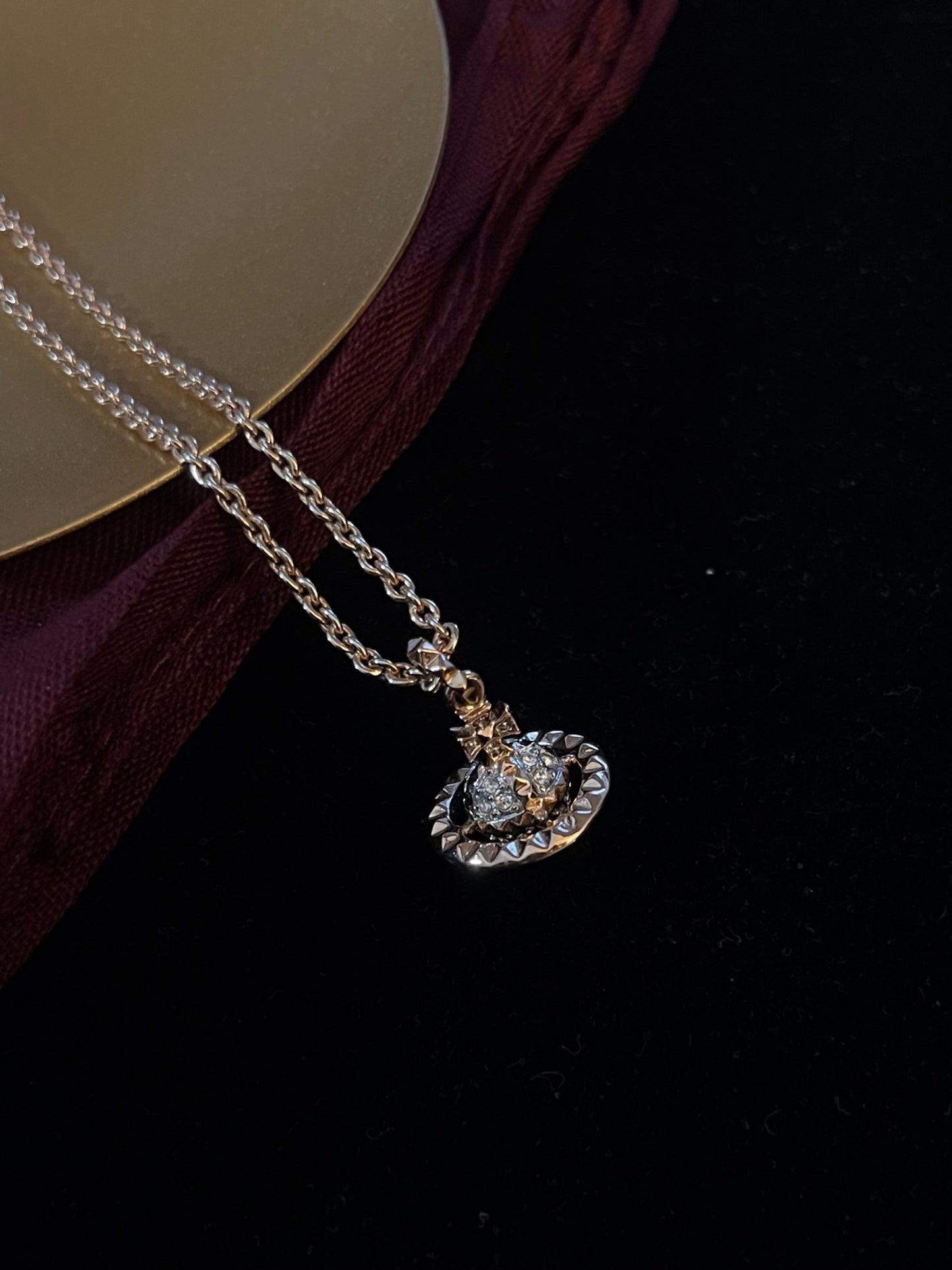 Vintage Vivienne Westwood Gold & Silver-Tone Pavé Mini Orb Necklace