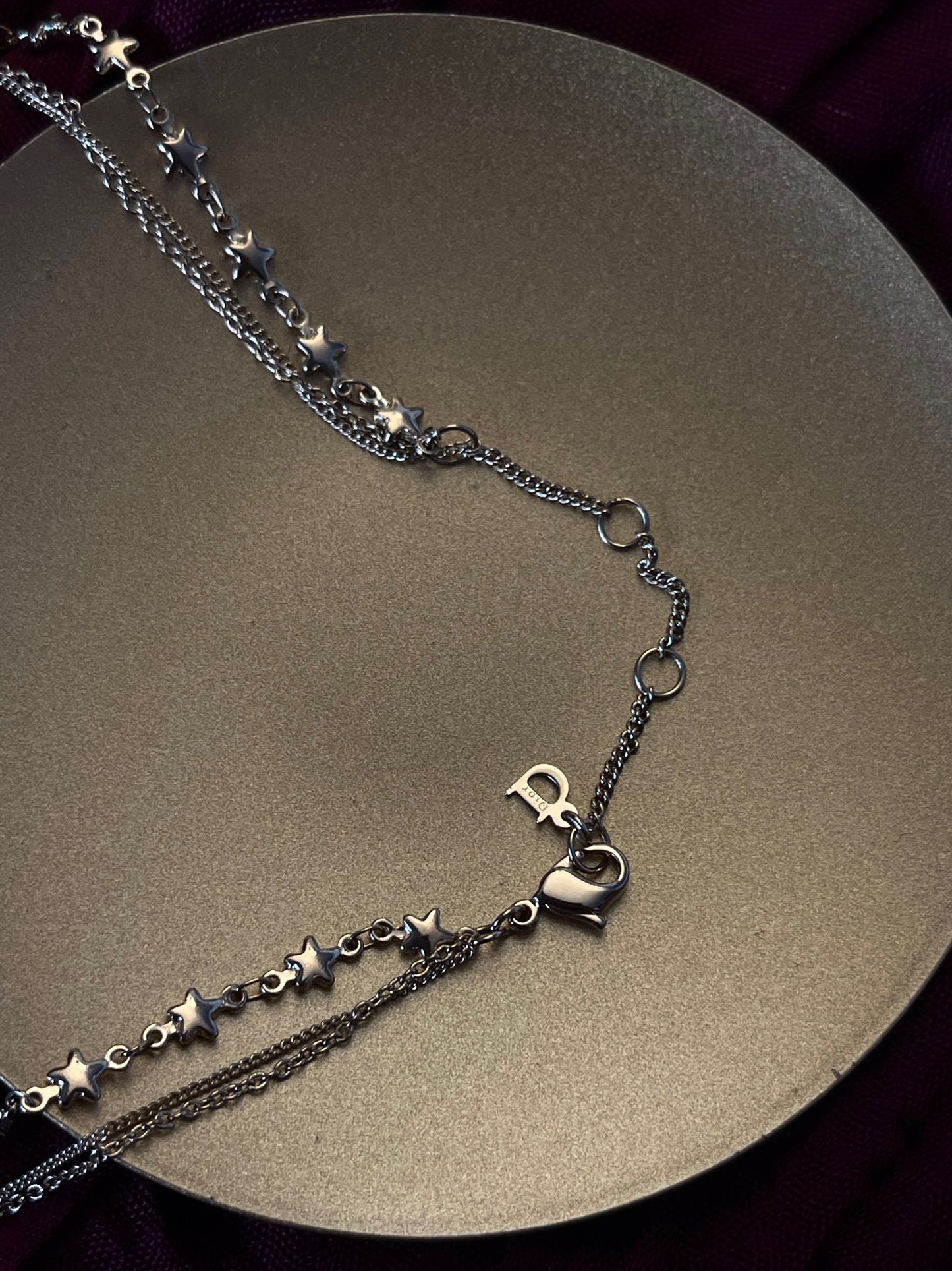 Vintage Dior Purple Pearl Starfall Double-Layer Necklace