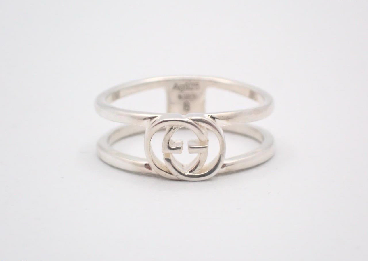 Vintage Gucci Double Band Sterling Silver Ring