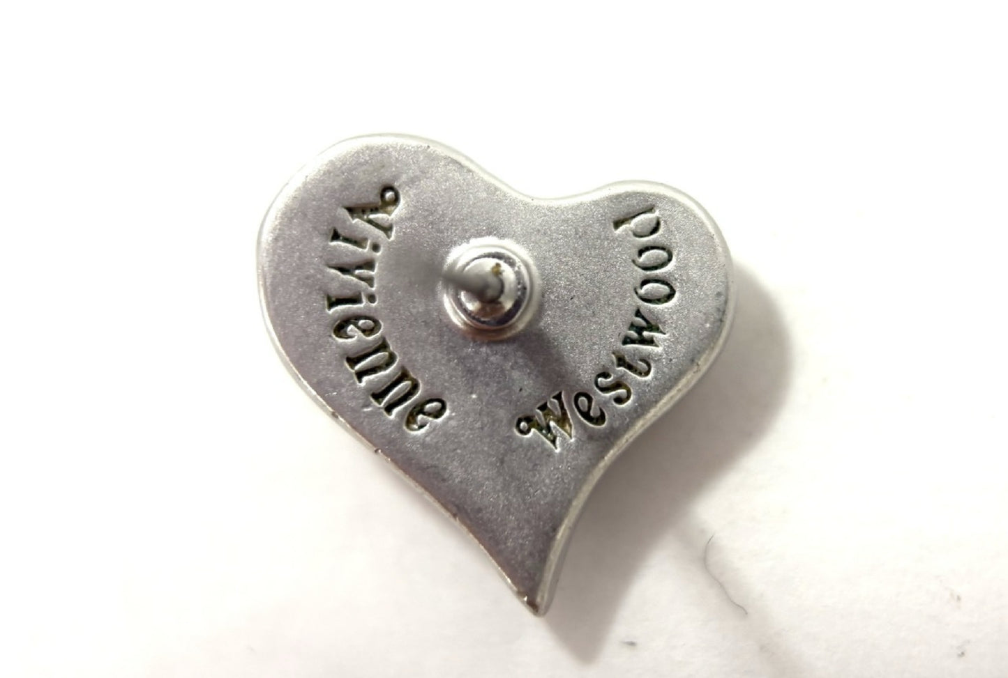Vivienne Westwood Silver Cosmic Heart Crystal Stud Earrings