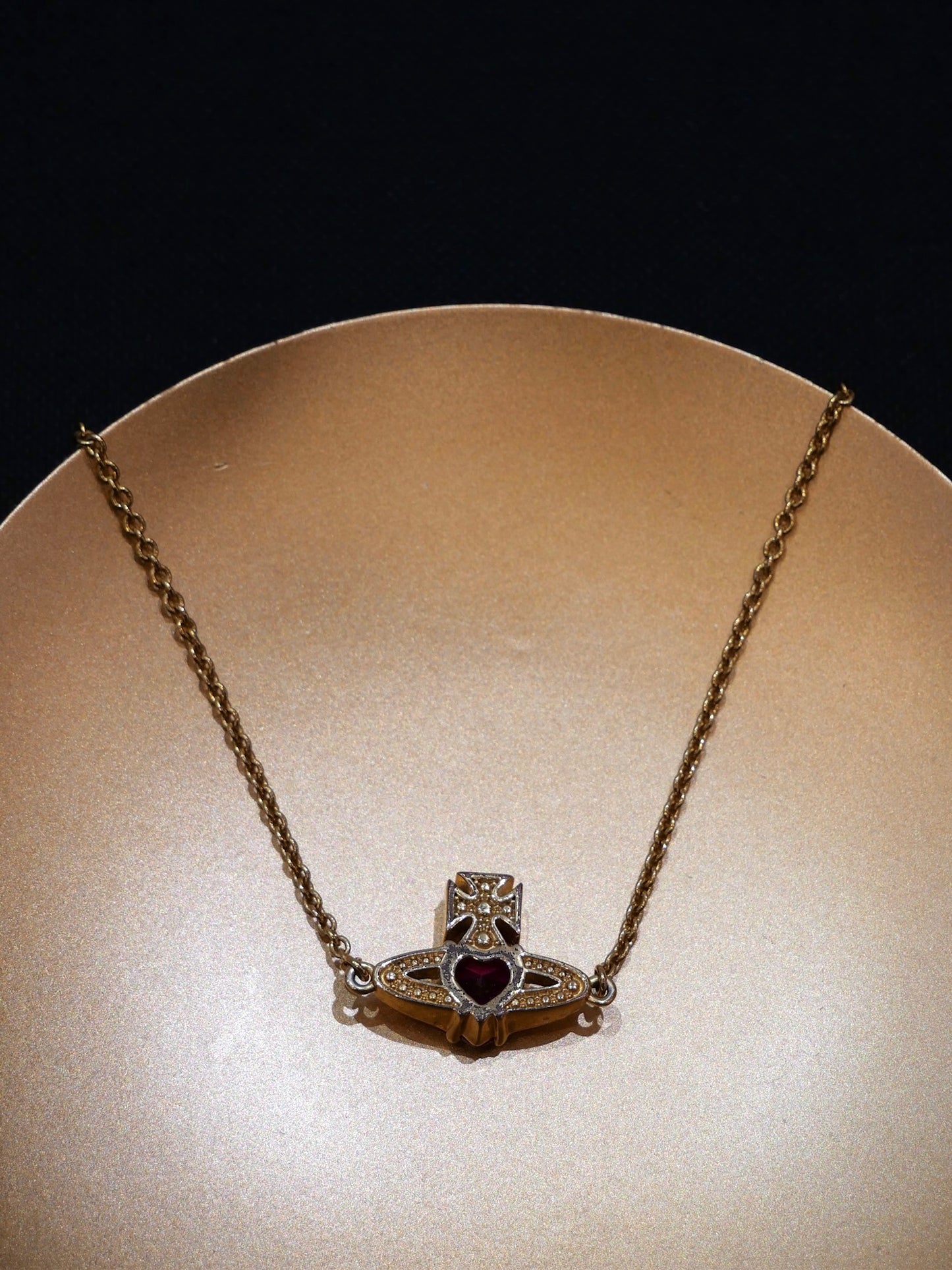 Vintage Vivienne Westwood Ruby-Tone Gemstone Orb Necklace