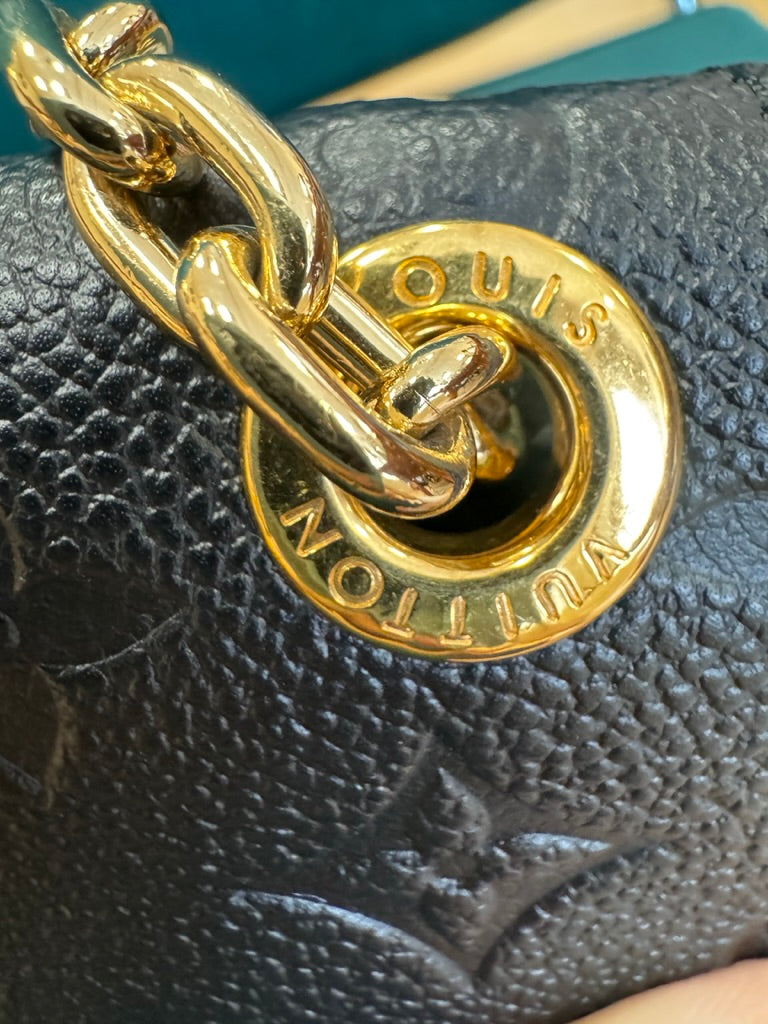 Louis Vuitton Lockme II BB Black Monogram Empreinte Leather Chain Bag