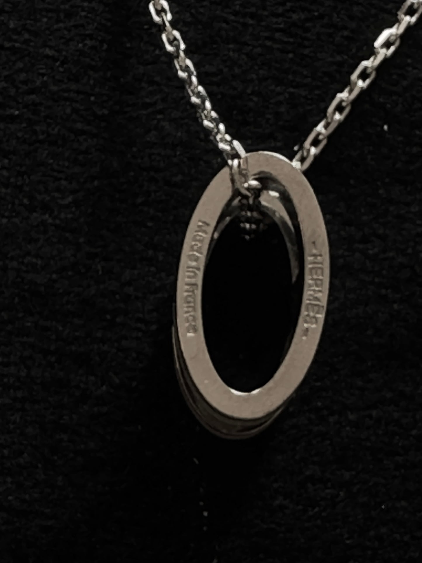 Hermès Pop H White and Silver Pendant Necklace