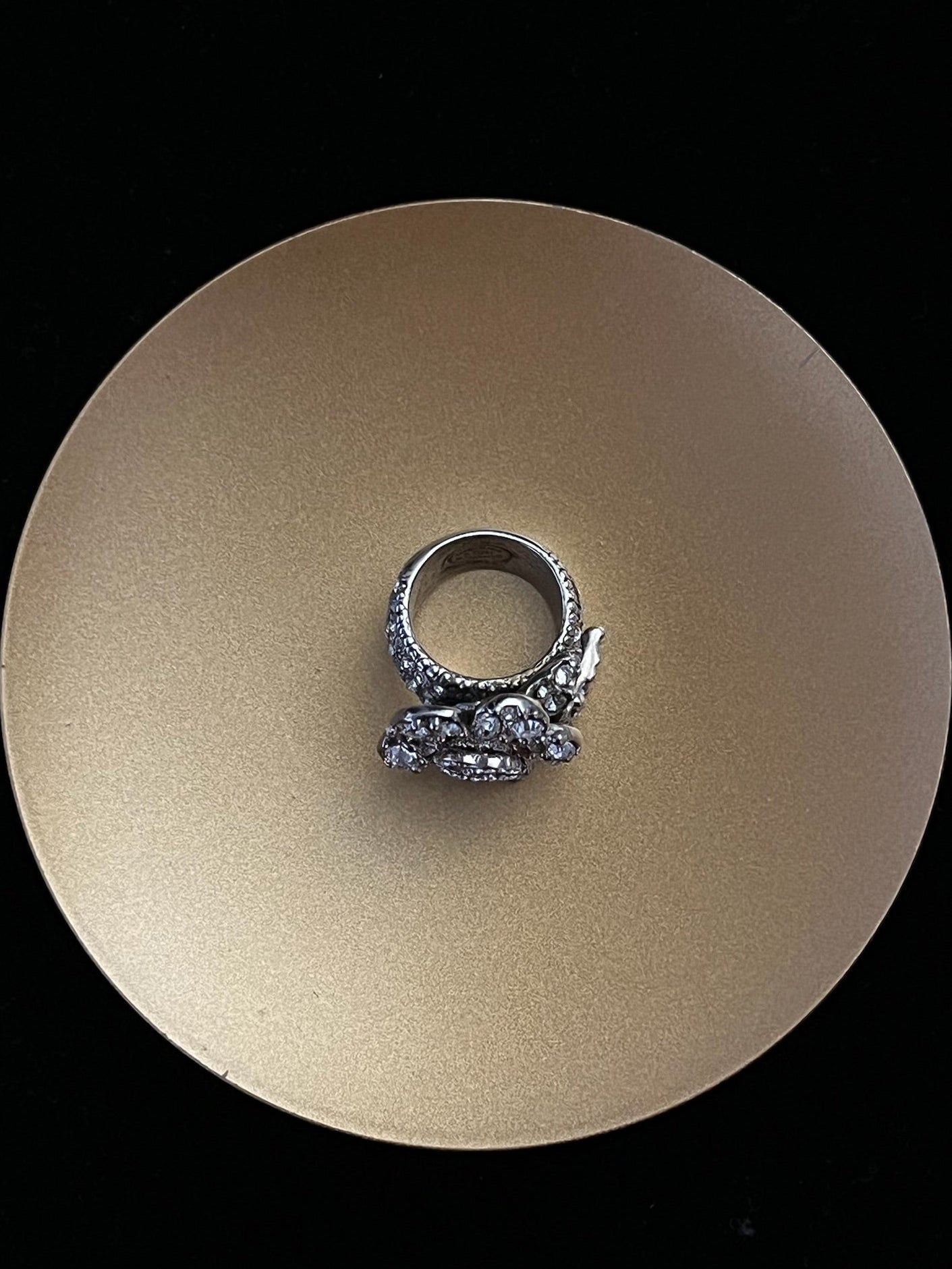 Chanel 2010 Starburst Crown Crystal Ring