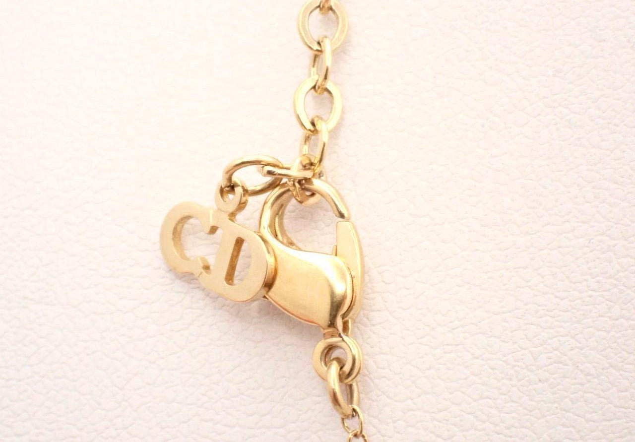 Vintage Dior Gold CD Logo Pendant Necklace