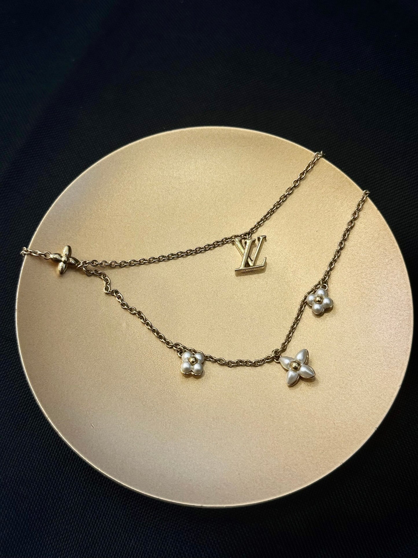 Louis Vuitton LV Monogram Floral Charm Necklace