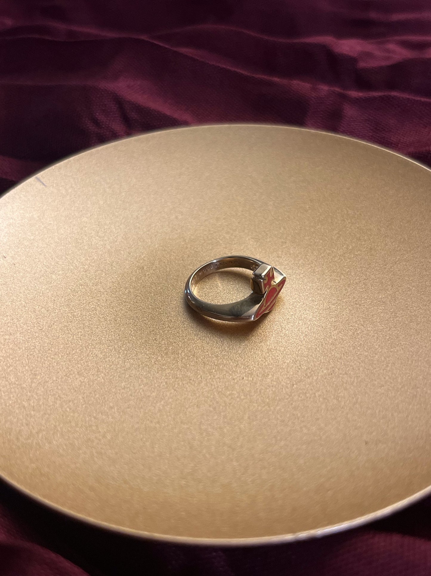 Vivienne Westwood Red Orb Gold-Tone Ring