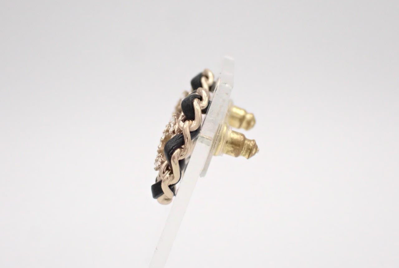 Chanel 2024 Crystal CC Chain-Link Stud Earrings