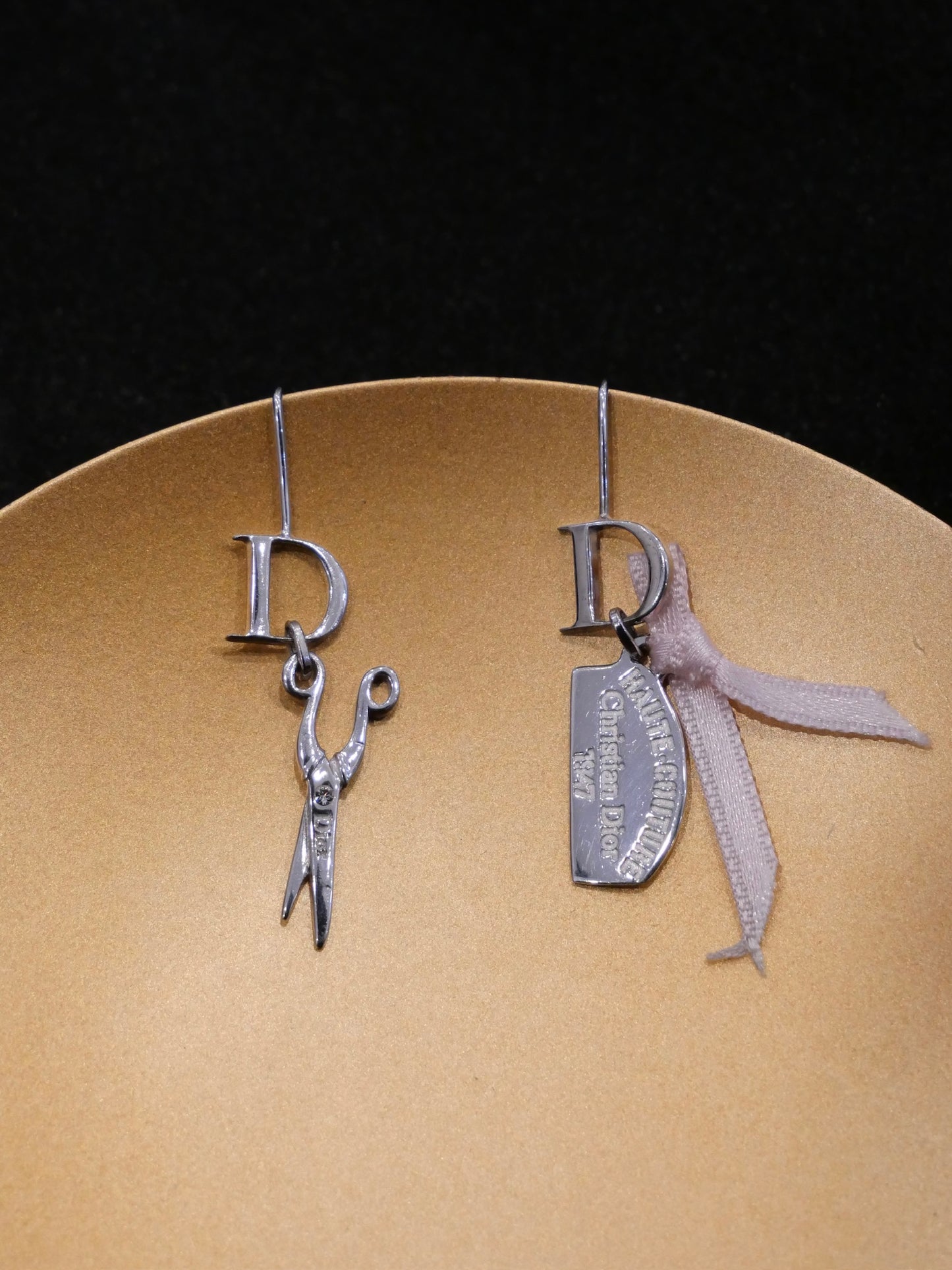 Dior Vintage “D” Charm Scissors Drop Earrings