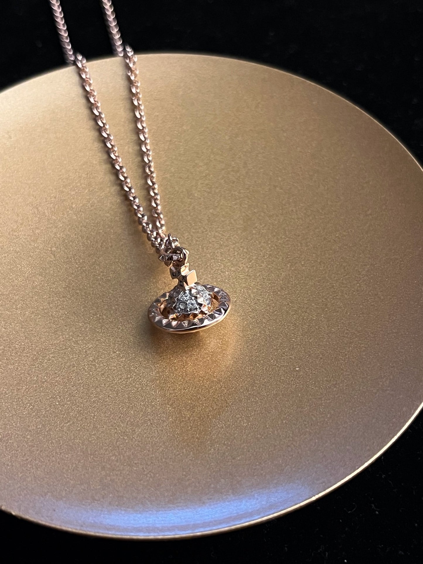 Vintage Vivienne Westwood Rose Gold Orb Pendant Necklace