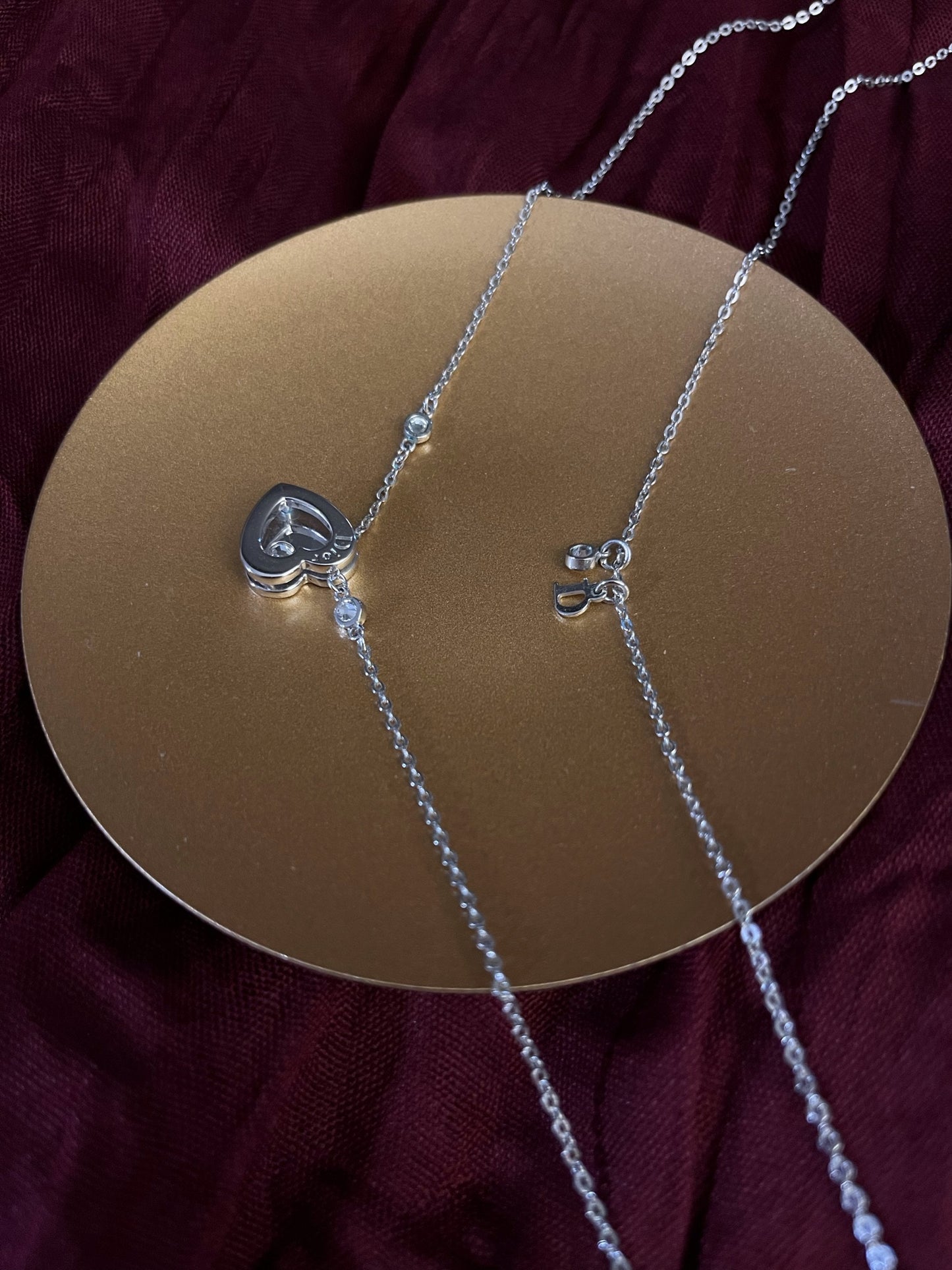 Vintage Dior Double-Layer Open Heart Necklace