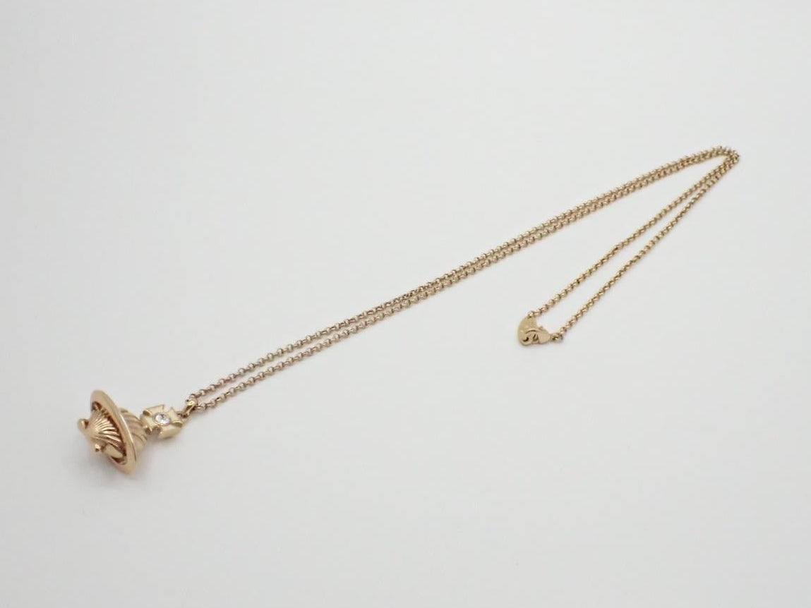 Vivienne Westwood Vintage Platinum-Tone Shell Orb Sweater Necklace