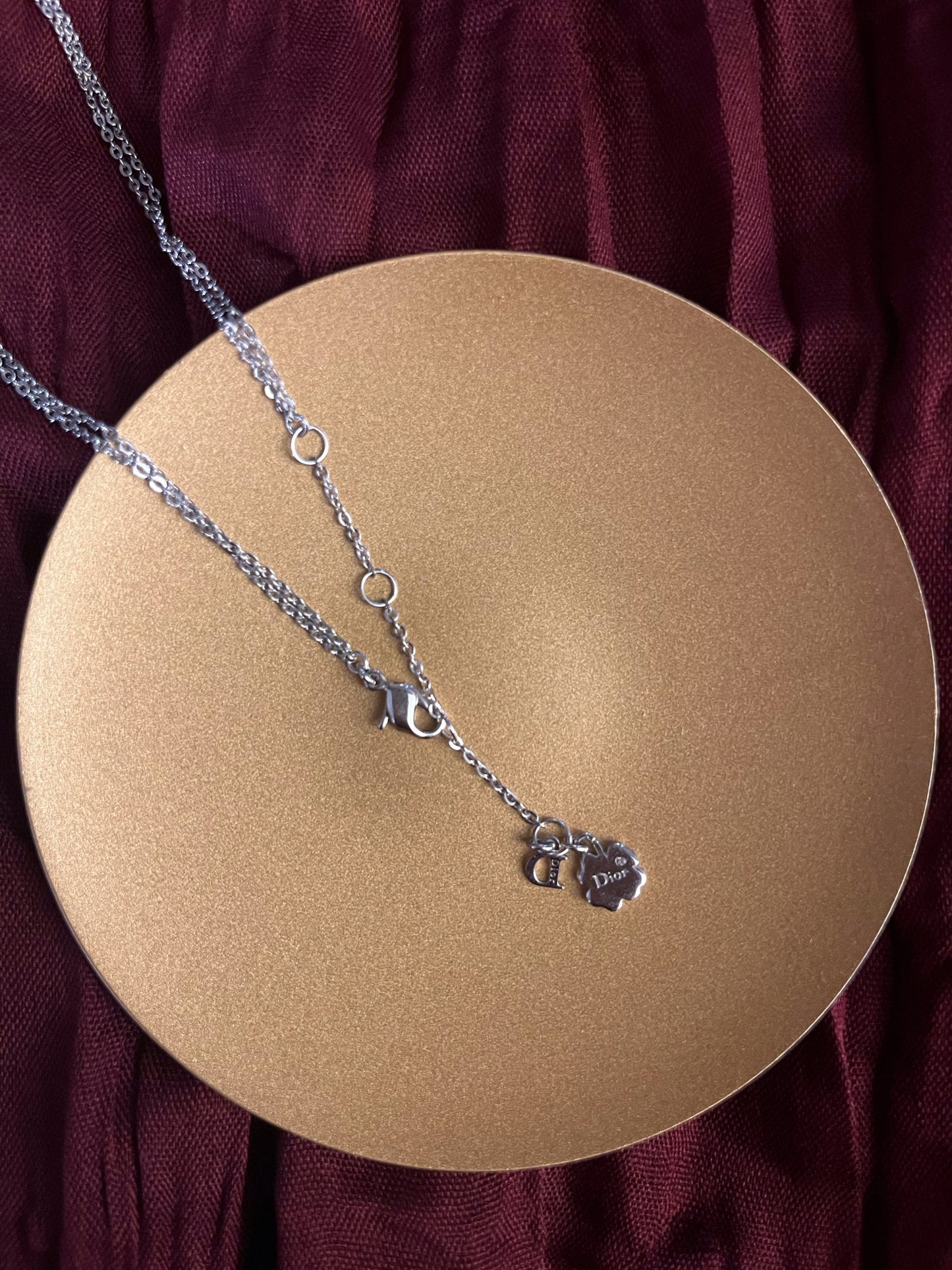 Vintage Dior Double-Layer Open Heart Necklace