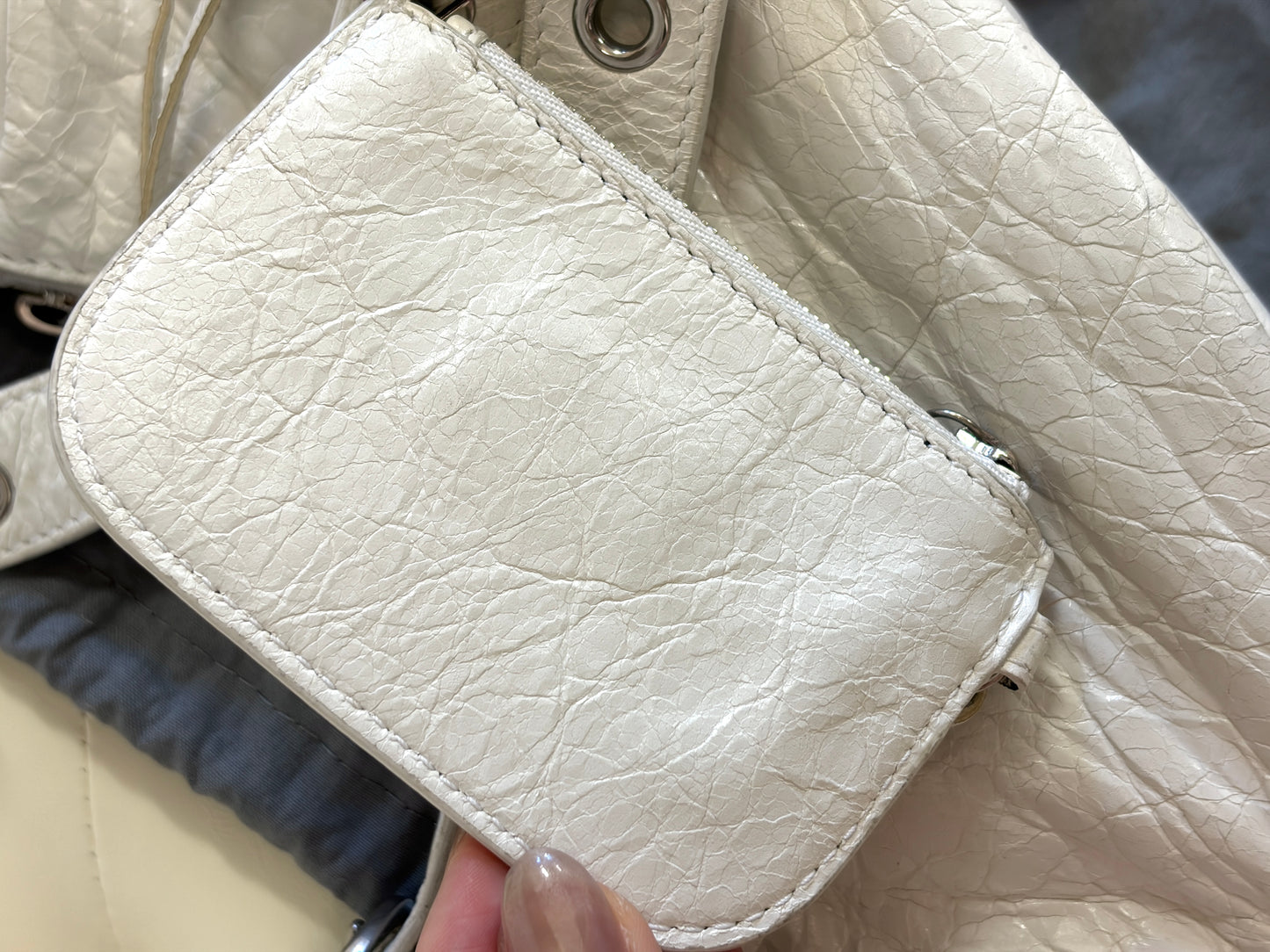 Balenciaga Motocross Small Shoulder Bag – White