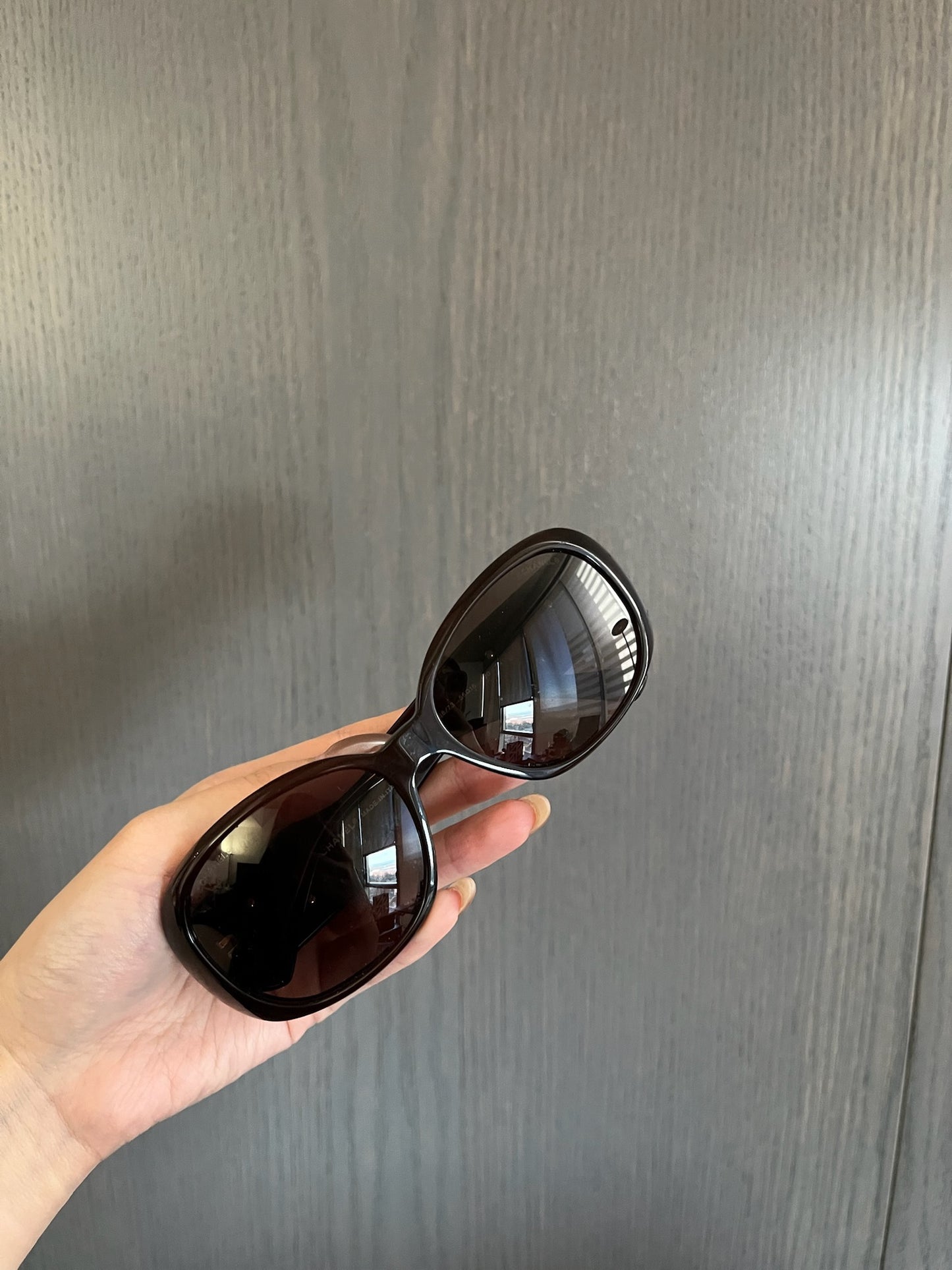 Chanel 1990s Brown Camellia Sunglasses