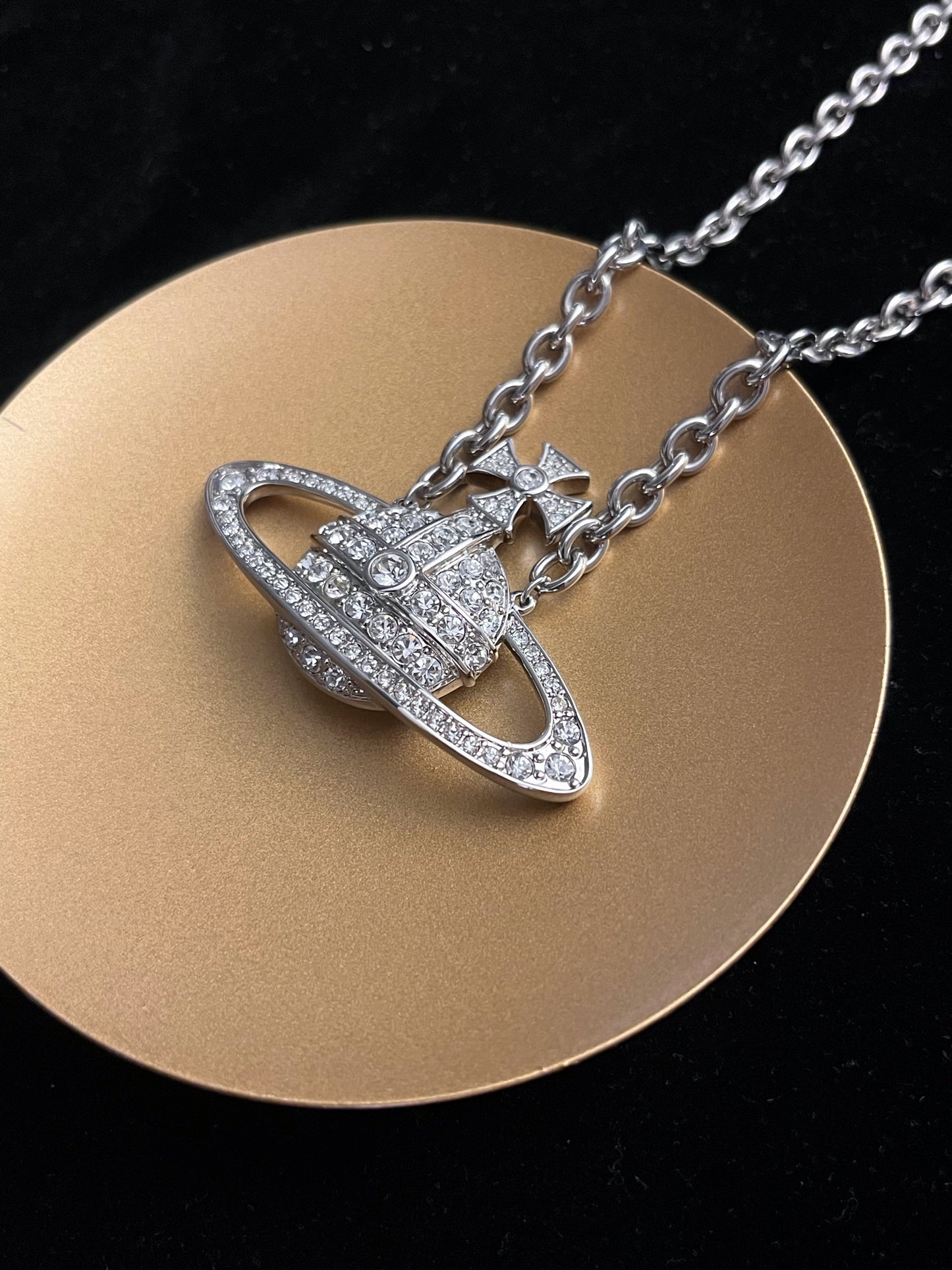 Vintage Vivienne Westwood Crystal Giant Orb Chain Choker