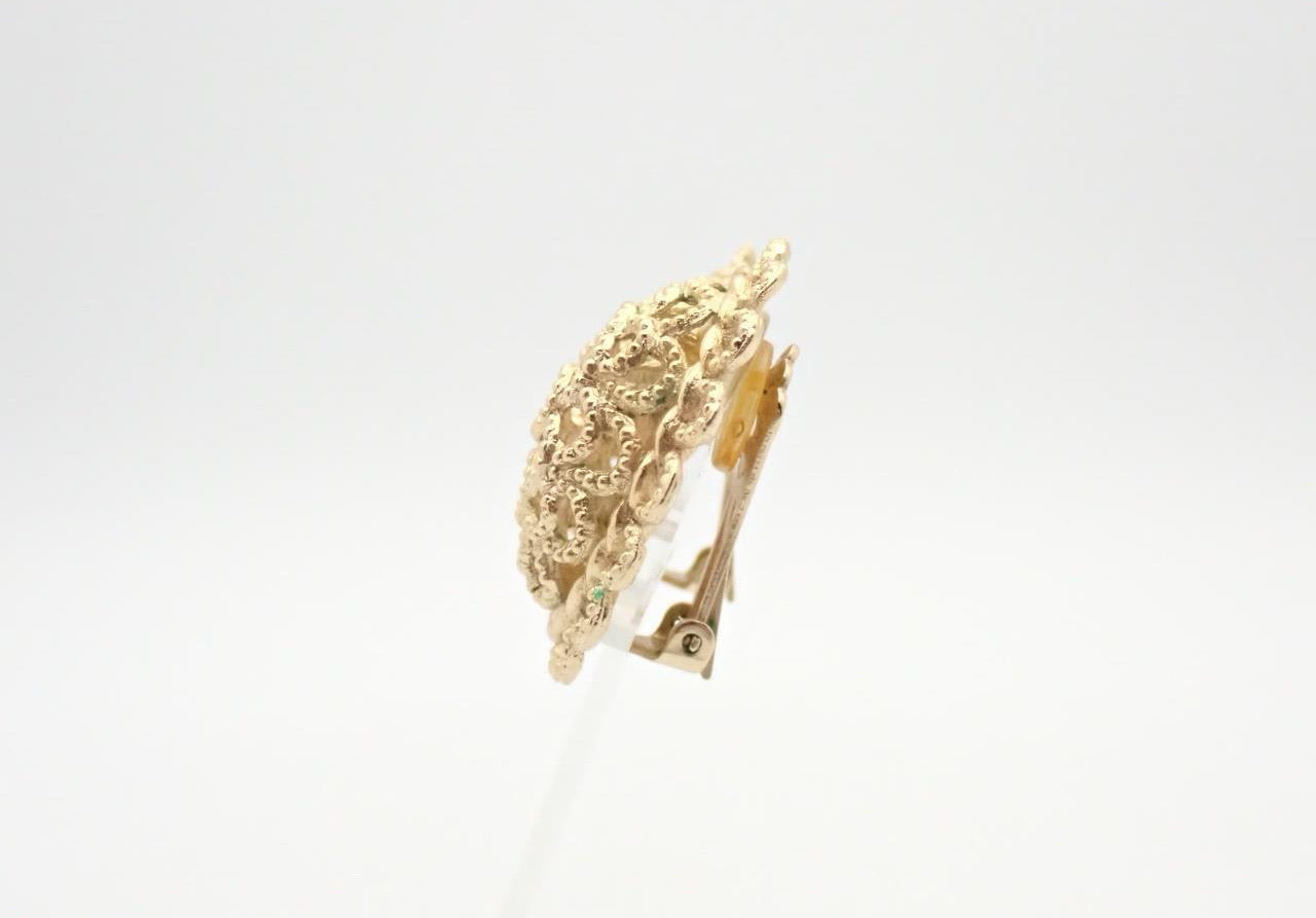 Vintage Dior 1970-1980s Filigree Oval Clip-On Earrings (Rare Piece)