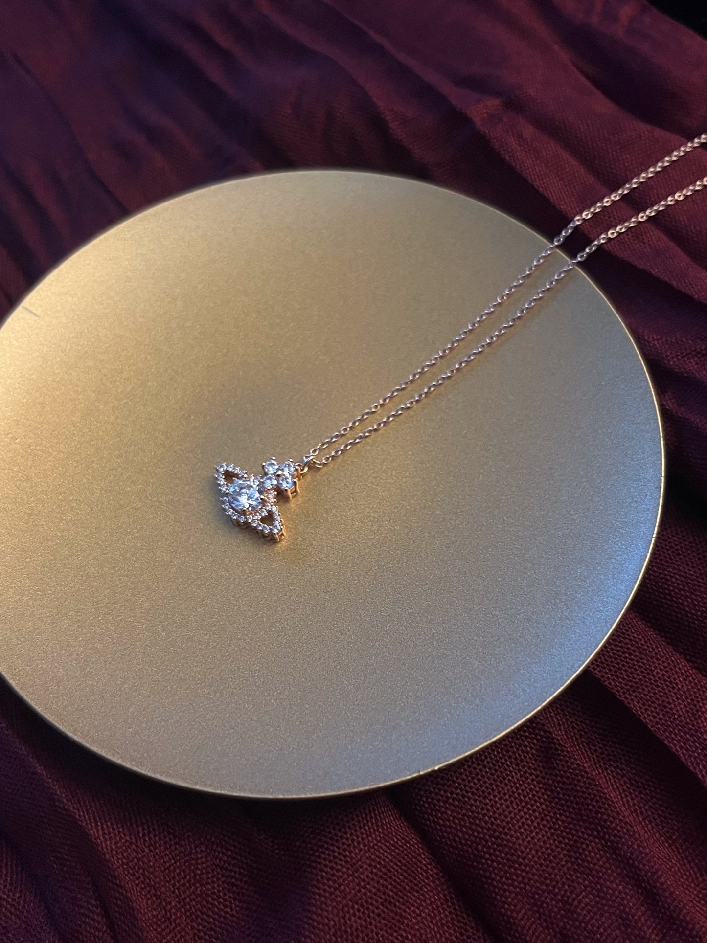 Vintage Vivienne Westwood Rose Gold-Tone Pavé Orb Necklace