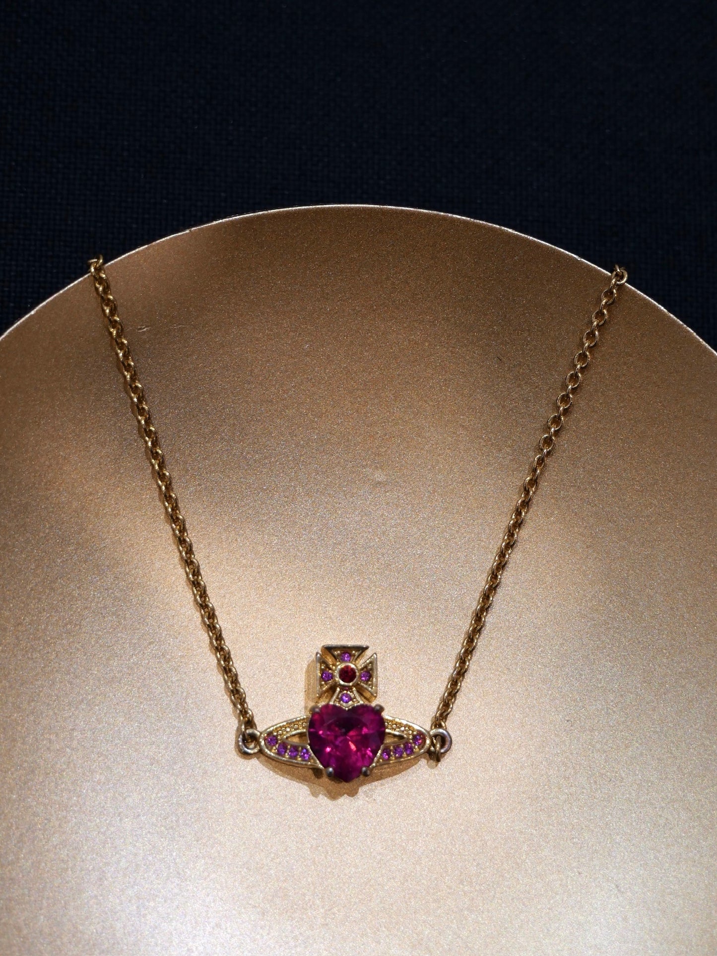 Vintage Vivienne Westwood Ruby-Tone Gemstone Orb Necklace