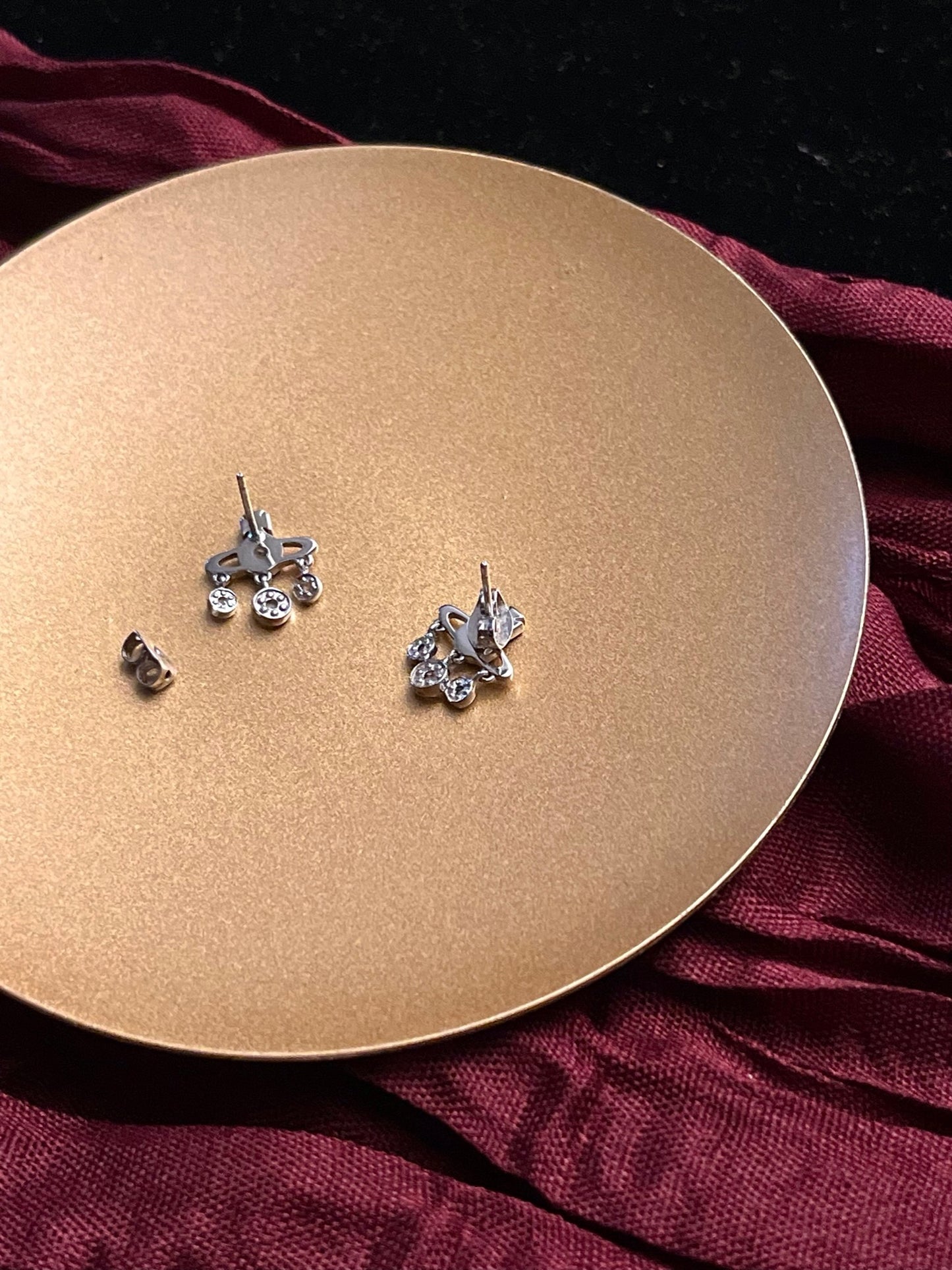 Vintage Vivienne Westwood Crystal Drip Orb Stud Earrings