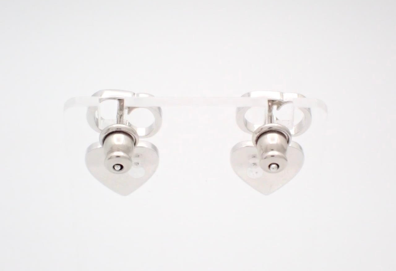 Dior CD Crystal Heart Drop Earrings