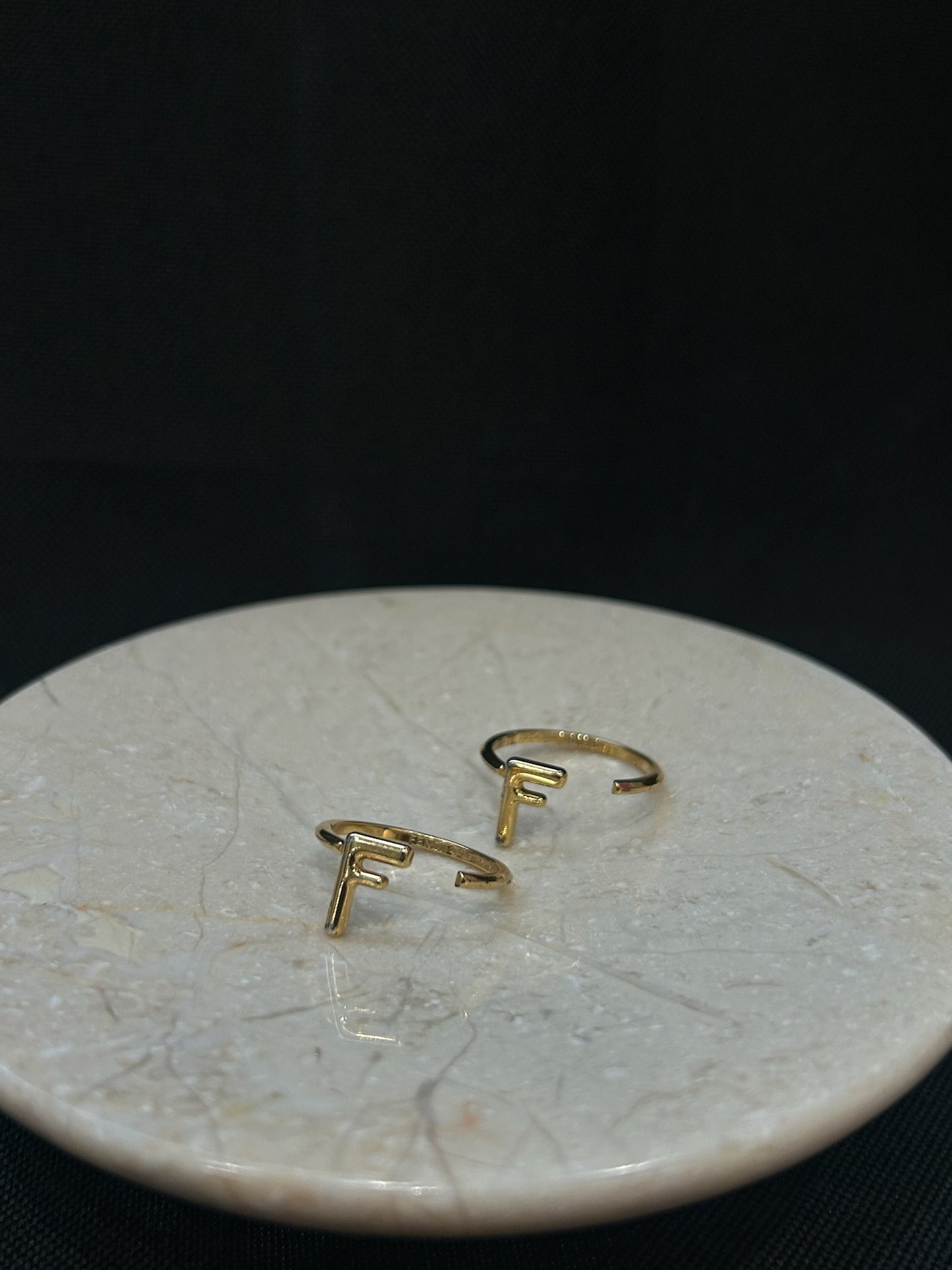 Fendi FF Gold-Tone Adjustable Ring Set