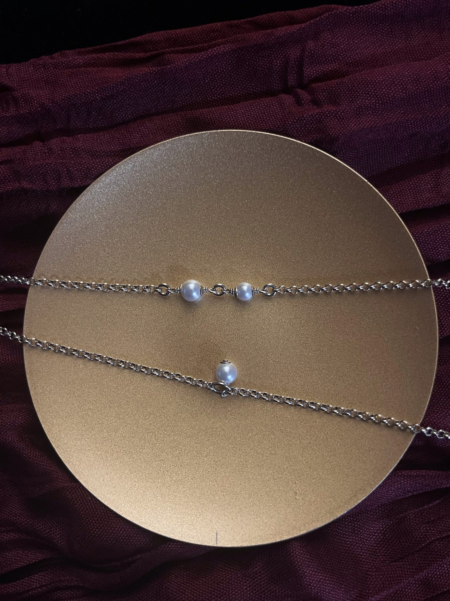 Chanel 2020 Vintage Pearl & Violet Adjustable Sweater Necklace