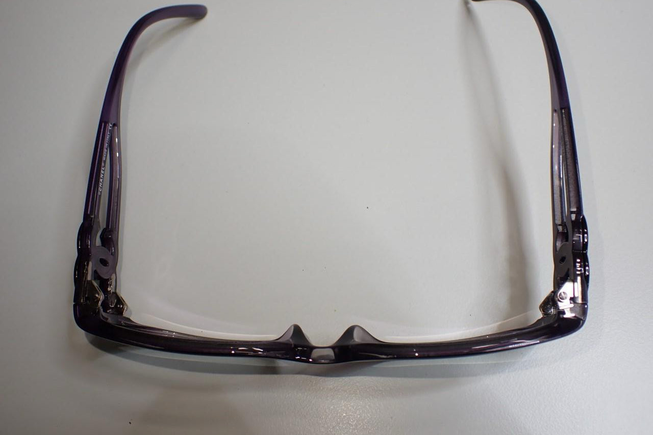 Chanel Vintage Black and Purple Y2K Style Logo Sunglasses