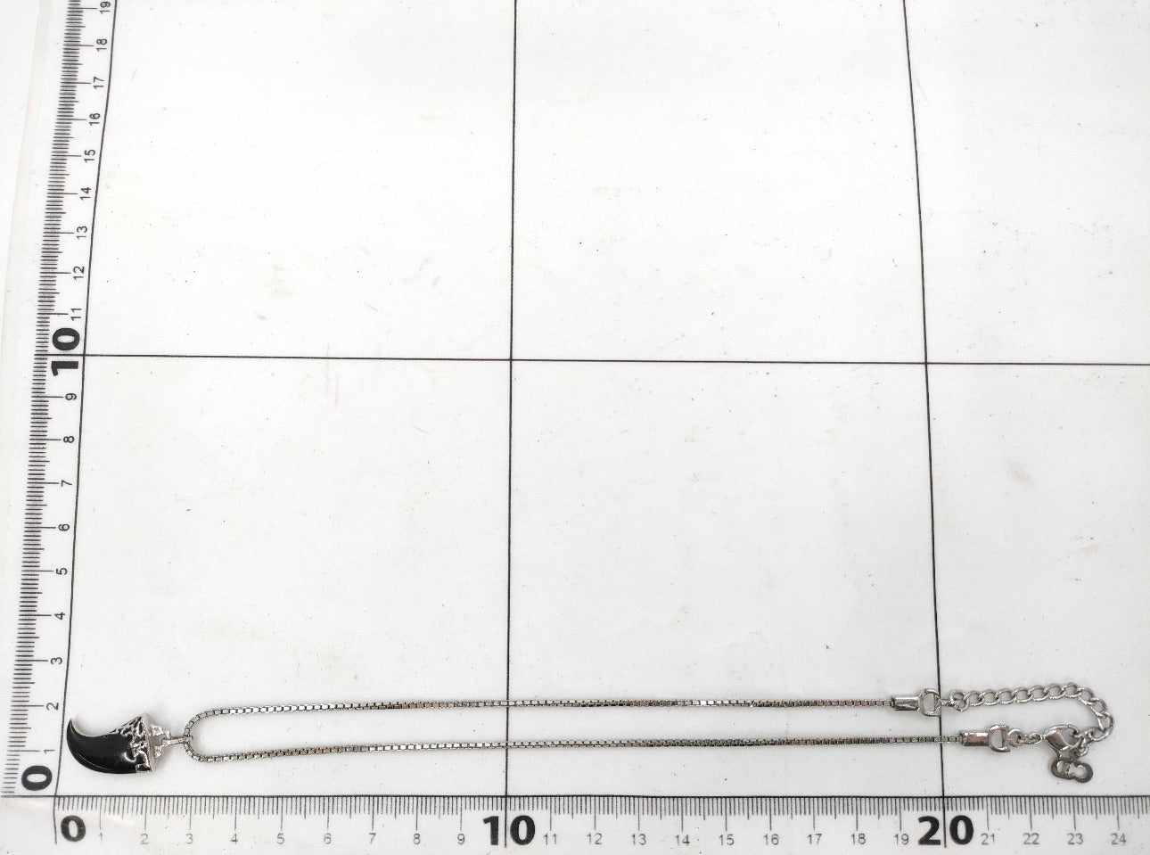 Dior Vintage Silver-Tone Engraved Black Chili Pendant Necklace