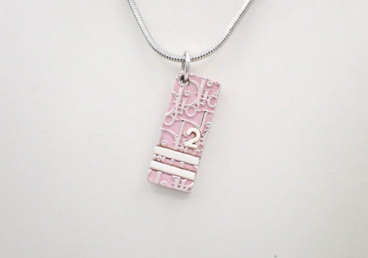 Vintage Dior Pink Tag Pendant Necklace
