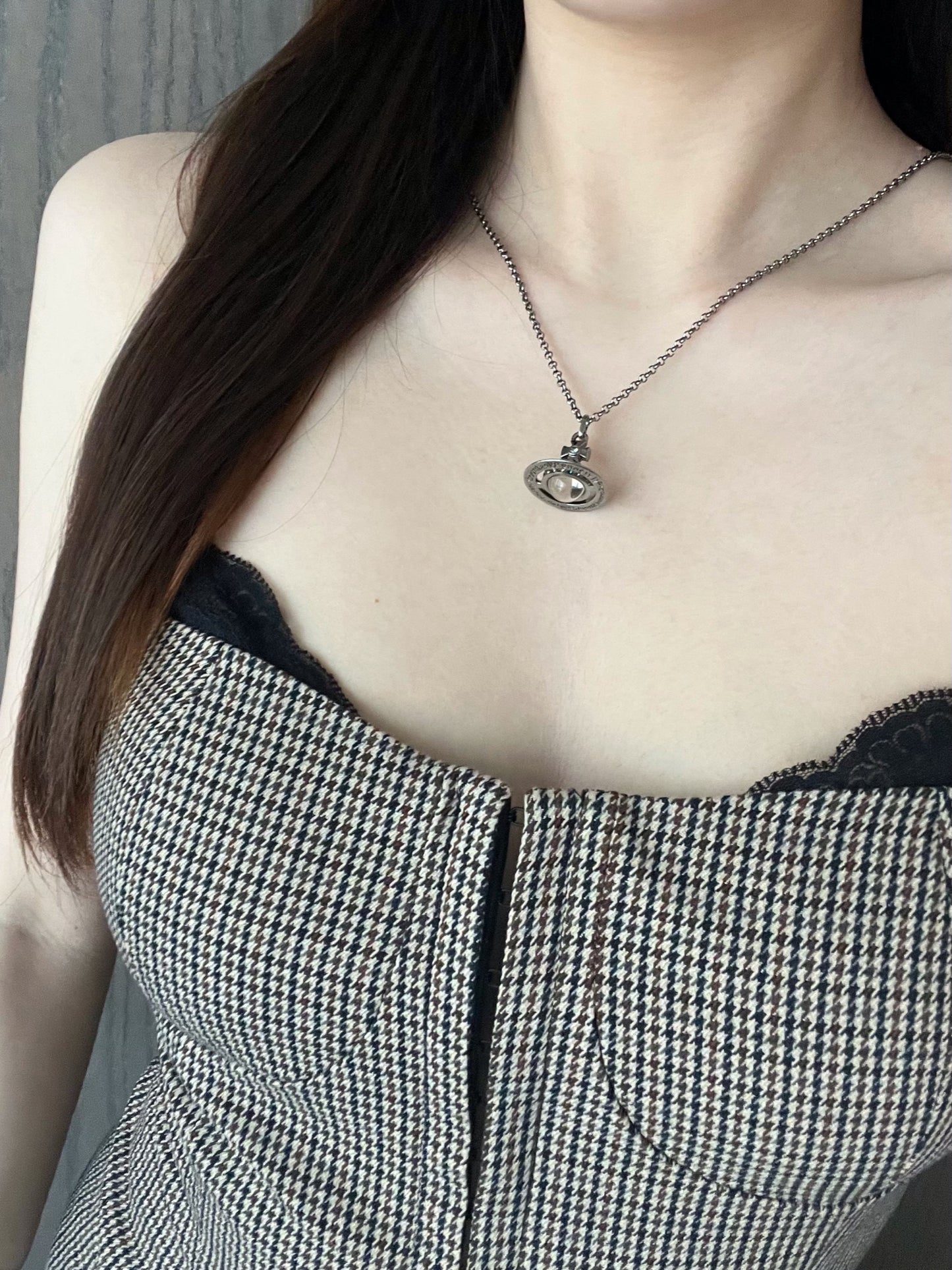 Vintage Vivienne Westwood Gunmetal Orb Pendant Necklace