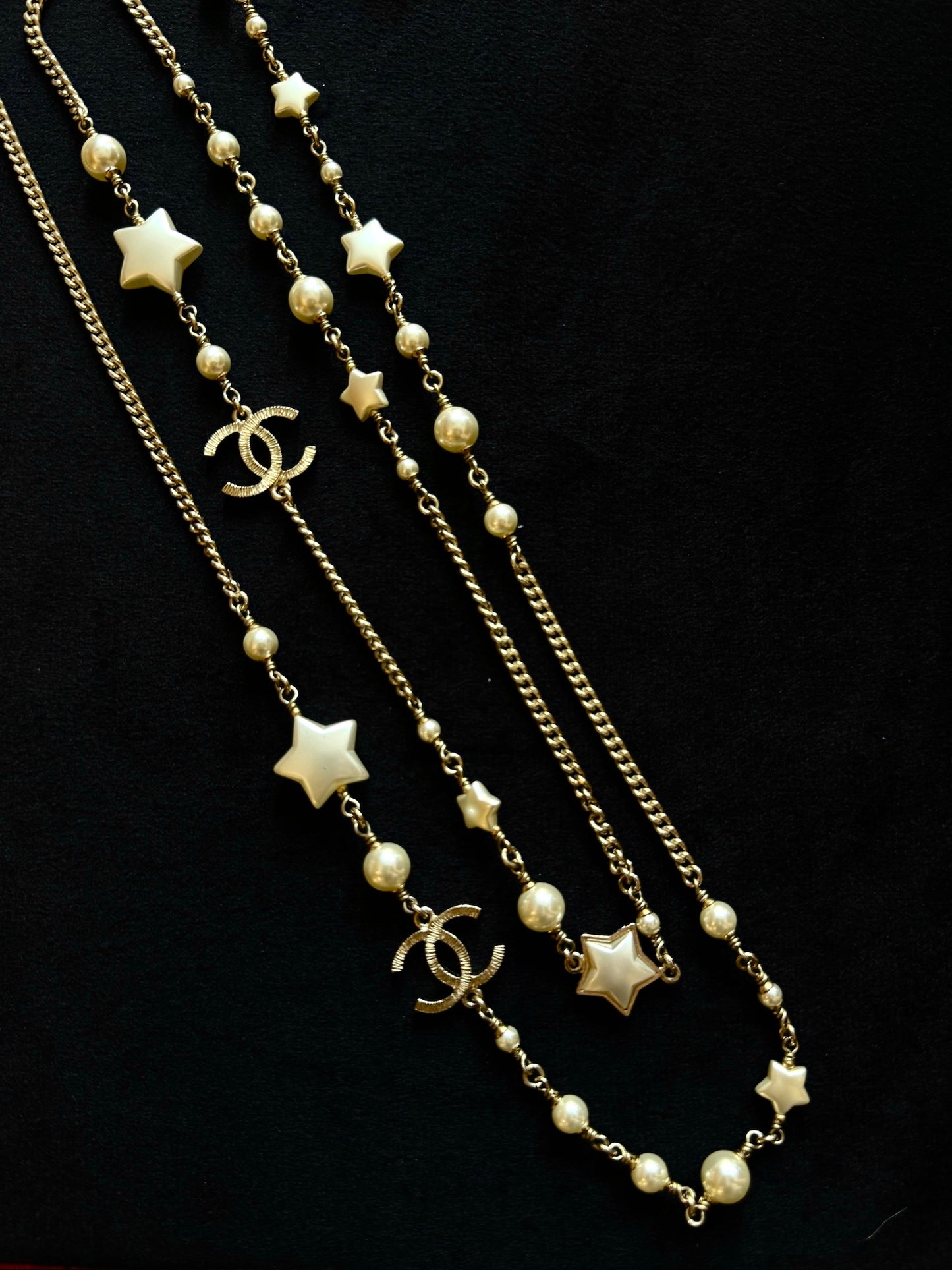 Chanel CC Pearl & Mother-of-Pearl Star Long Necklace