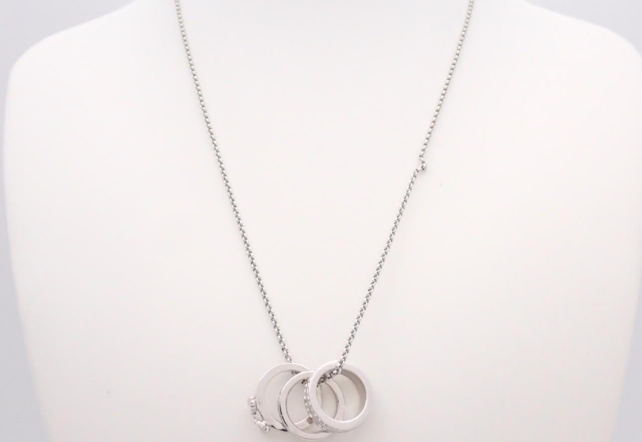 Dior Triple Ring Butterfly Pendant Necklace