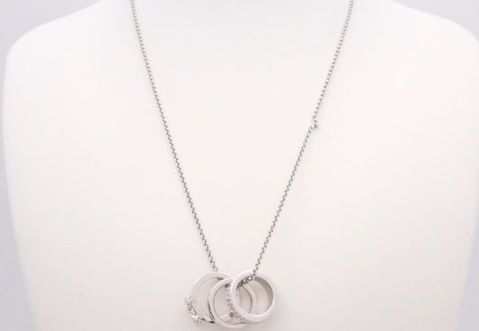 Dior Triple Ring Butterfly Pendant Necklace
