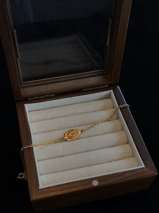 Dior Vintage Gold-Tone Oval Cutout CD Bracelet