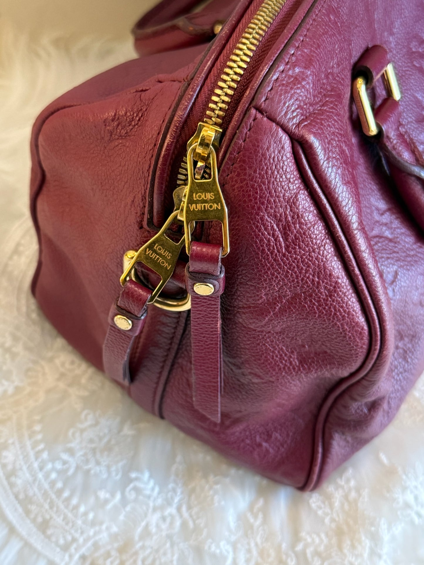 Louis Vuitton Monogram Empreinte Speedy 30 – Burgundy