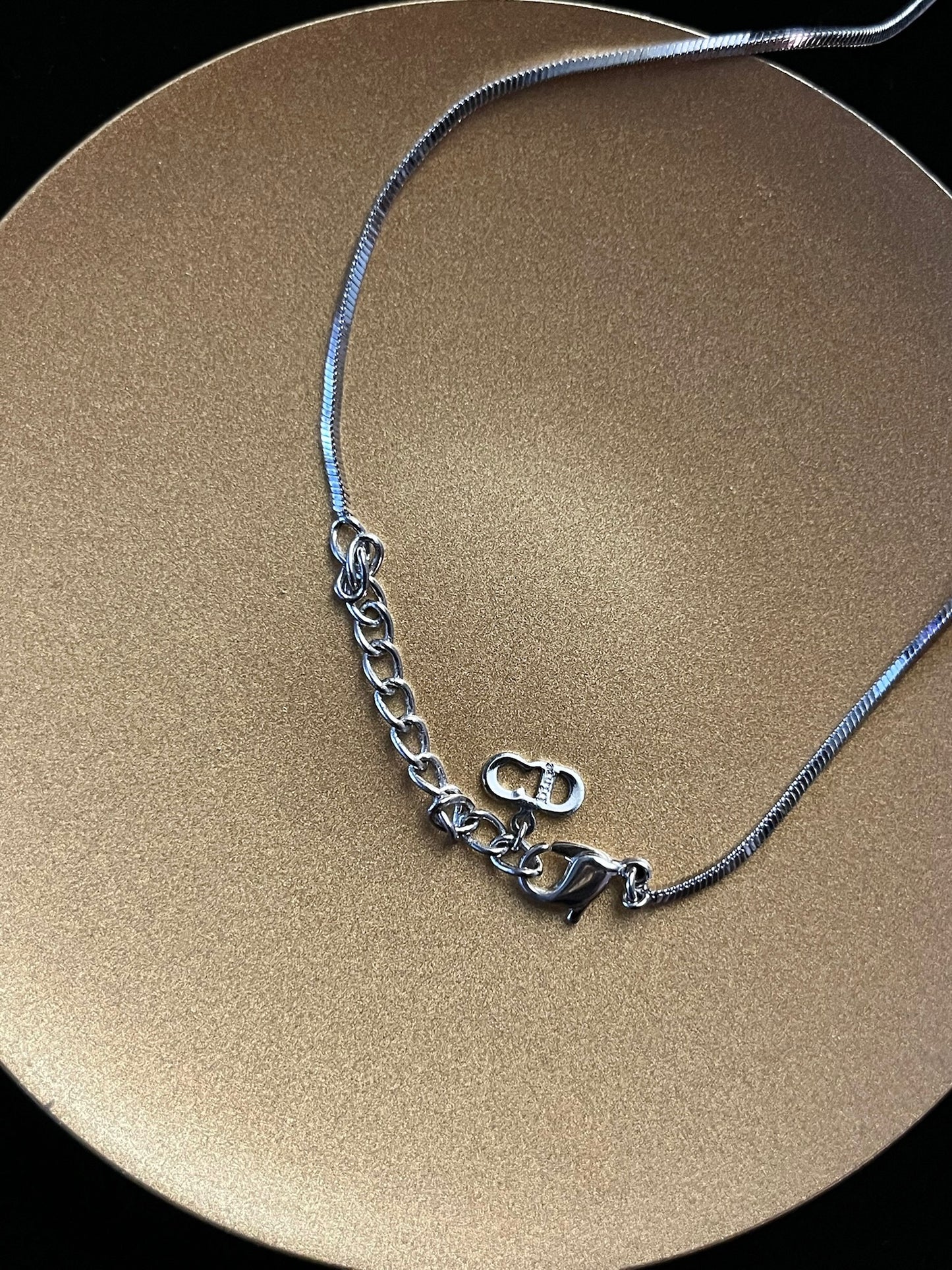 Dior Vintage Black Long “No.2” Sports Tag Necklace