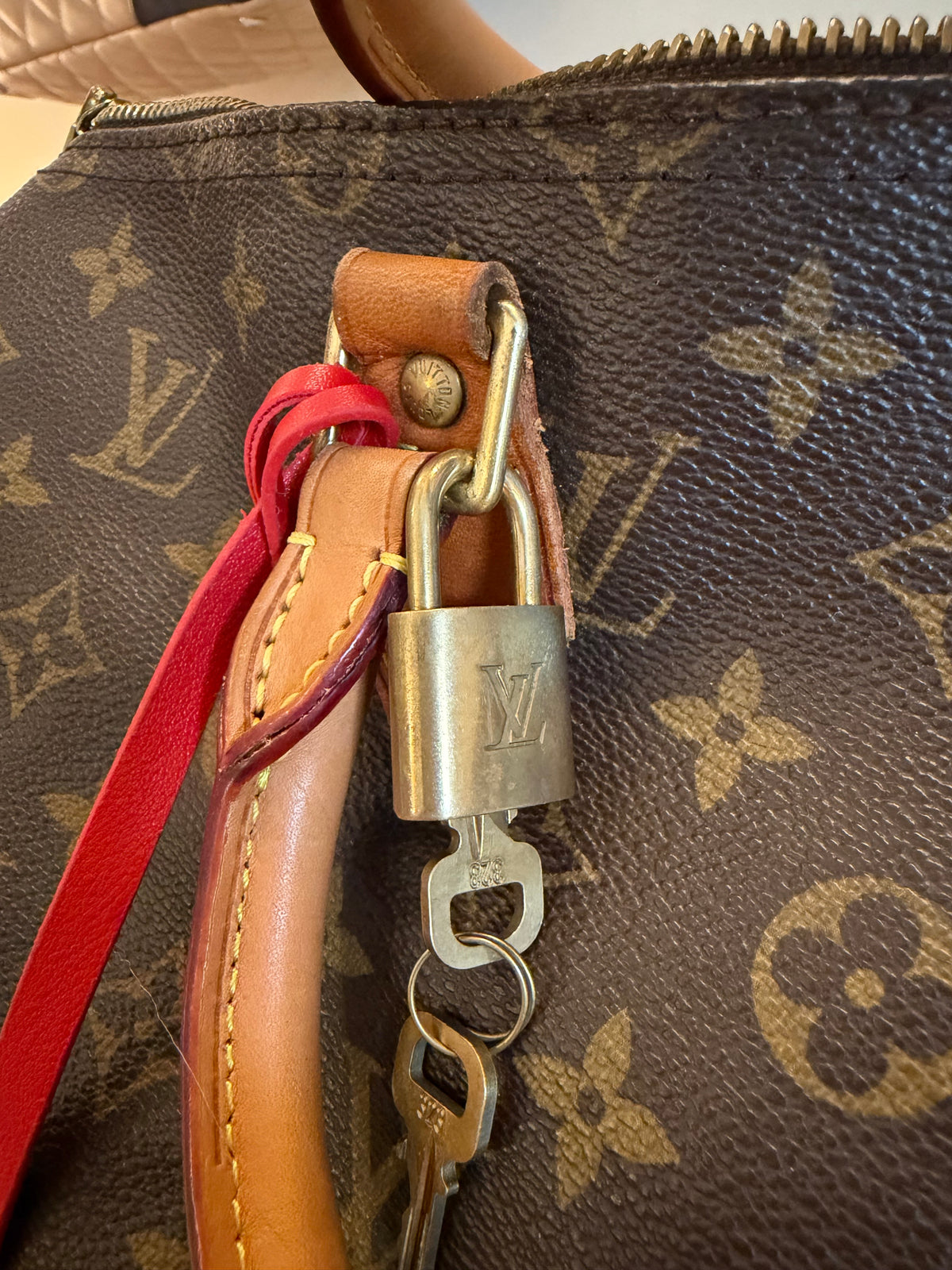 Louis Vuitton Monogram Speedy Bandoulière 30 Soft Handbag Brown Red 2-way bag for women
