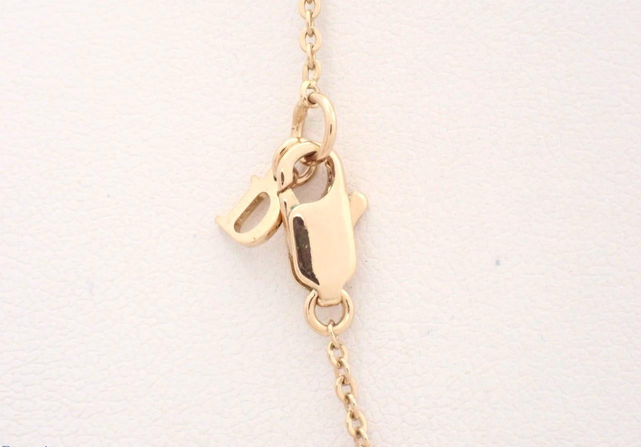 Vintage Dior Pink Crystal Charm Logo Necklace