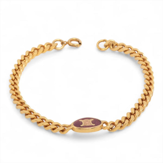 Celine Gold Macadam Chain Bracelet