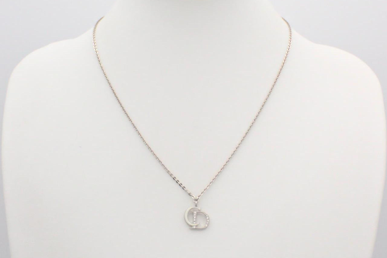 Vintage Dior Ivory CD Crystal Necklace