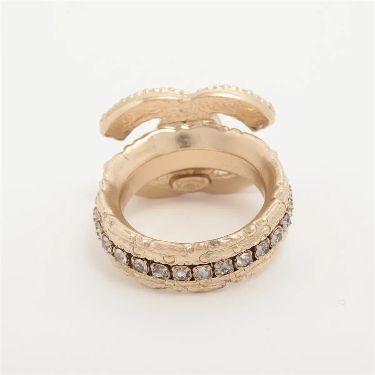 Chanel 2012 Crystal Triple Layered Full Diamond CC Ring